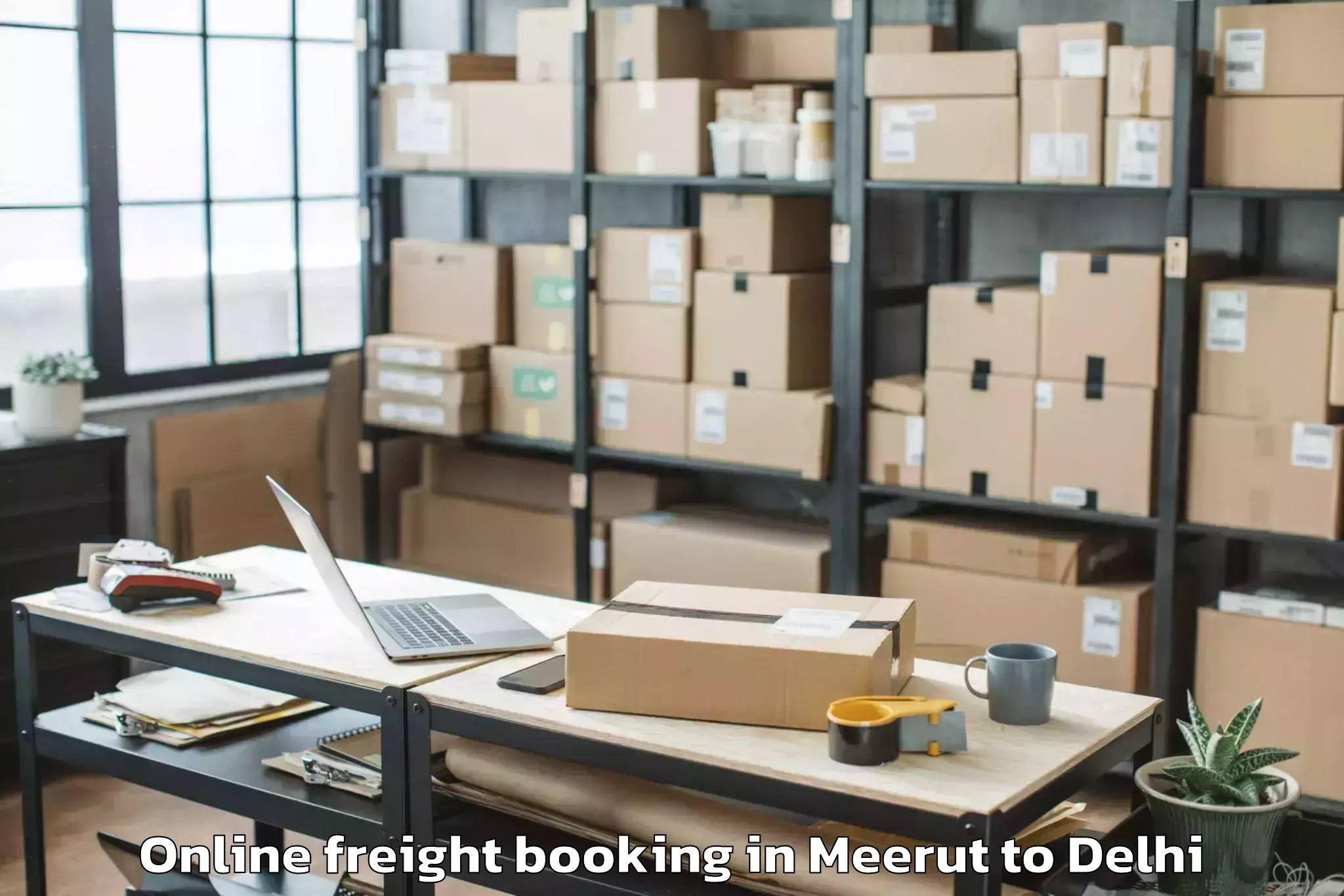 Top Meerut to D Mall Rohini Online Freight Booking Available